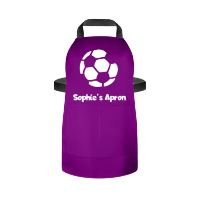 (70cm x 55cm) with Football Icon - Purple Cotton Fabric (Personalised with Name) and Matching Fabric Pocket