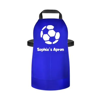 (55cm x 40cm) with Football Icon - Royal Blue Cotton Fabric (Personalised with Name) and Matching Fabric Pocket