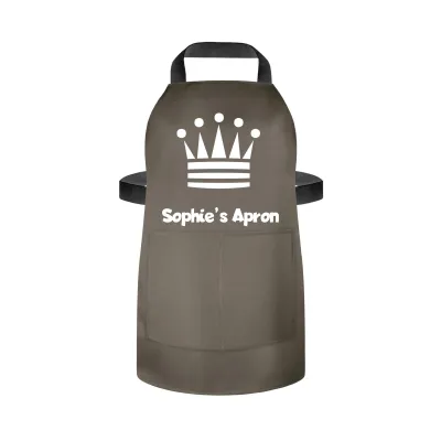 (55cm x 40cm) with Princess Icon - Chocolate Luxury Cotton Fabric (Personalised with Name) and Matching Fabric Pocket