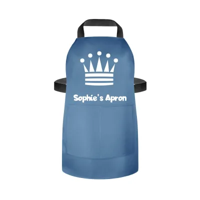 (70cm x 55cm) with Princess Icon - Gothic Blue Luxury Cotton Fabric (Personalised with Name) and Matching Fabric Pocket