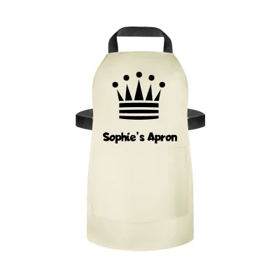 (70cm x 55cm) with Princess Icon - Natural Organic Cotton (Personalised with Name) and Matching Fabric Pocket