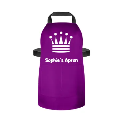 (70cm x 55cm) with Princess Icon - Purple Cotton Fabric (Personalised with Name) and Matching Fabric Pocket