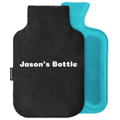 2 Litre - Black Fleece Fabric with Removable Cover (Personalised with Text)