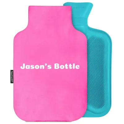 2 Litre - Hot Pink Cotton Fabric with Removable Cover (Personalised with Text)