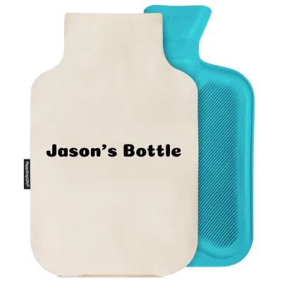 2 Litre - Natural Cotton Fabric with Removable Cover (Personalised with Text)