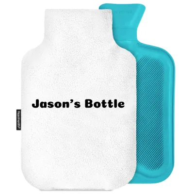 2 Litre - White Fleece Fabric with Removable Cover (Personalised with Text)