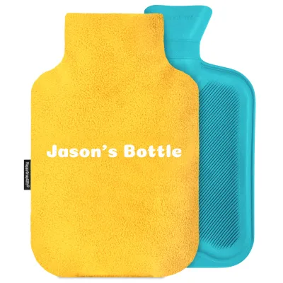 2 Litre - Yellow Fleece Fabric with Removable Cover (Personalised with Text)