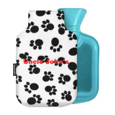 800ml - Paws Fleece Fabric with Removable Cover (Personalised with Text)