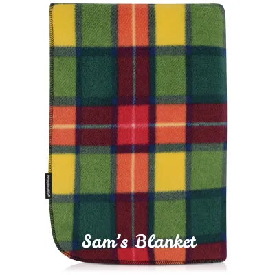 (300cm x 300cm Double Thickness) - Tartan Fleece Fabric (Personalised with Text)