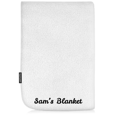 (140cm x 140cm Double Thickness) - White Fleece Fabric (Personalised with Text)