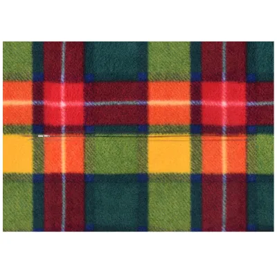 (57cm x 40cm) - Tartan Fleece Fabric with Zip Opening (Personalised with Text)