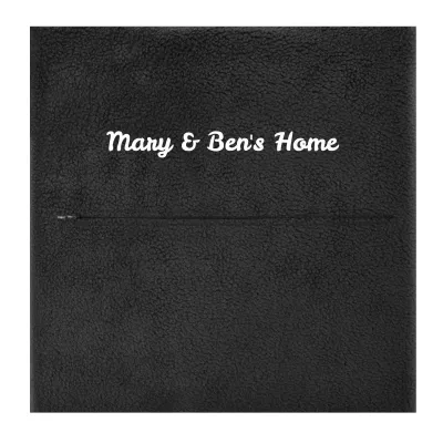 (40cm Square) - Black Fleece Fabric with Zip Opening