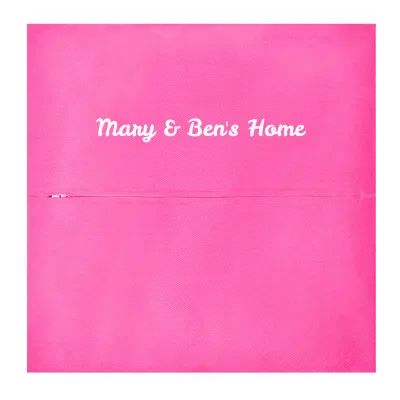 (40cm Square) - Hot Pink Cotton Fabric with Zip Opening