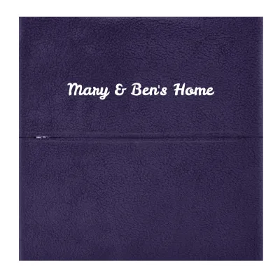 (40cm Square) - Navy Blue Fleece Fabric with Zip Opening