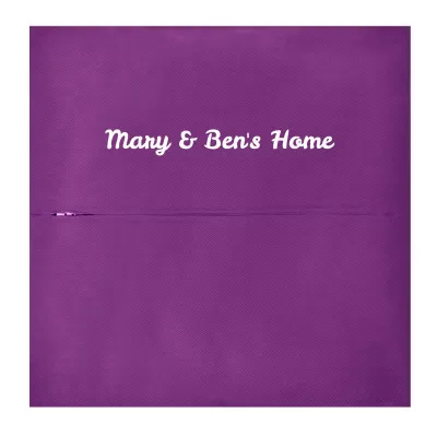 (30cm Square) - Purple Cotton Fabric with Zip Opening