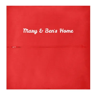 (40cm Square) - Red Cotton Fabric with Zip Opening