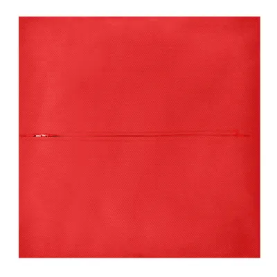 (30cm Square) - Red Cotton Fabric with Zip Opening (Personalised with Text)