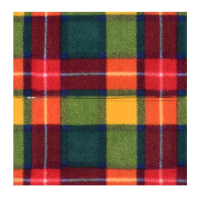 (30cm Square) - Tartan Fleece Fabric with Zip Opening (Personalised with Text)