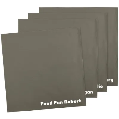 Pack of 4 (40cm Square) - Chocolate Luxury Cotton Fabric (Personalised with Text)