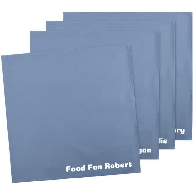 Pack of 4 (40cm Square) - Gothic Blue Luxury Cotton Fabric (Personalised with Text)