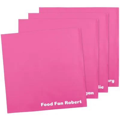 Pack of 4 (40cm Square) - Hot Pink Cotton Fabric (Personalised with Text)