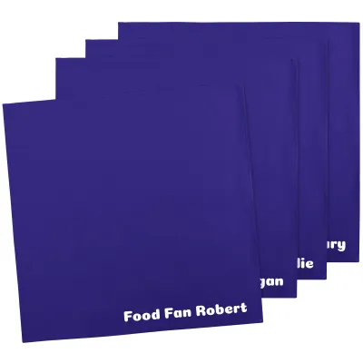 Pack of 4 (40cm Square) - Royal Blue Cotton Fabric (Personalised with Text)