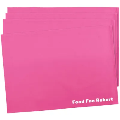 Pack of 4 (60cm x 40cm) - Hot Pink Cotton Fabric (Personalised with Text)