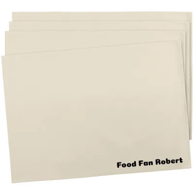 Pack of 4 (60cm x 40cm) - Natural Cotton Fabric (Personalised with Text)