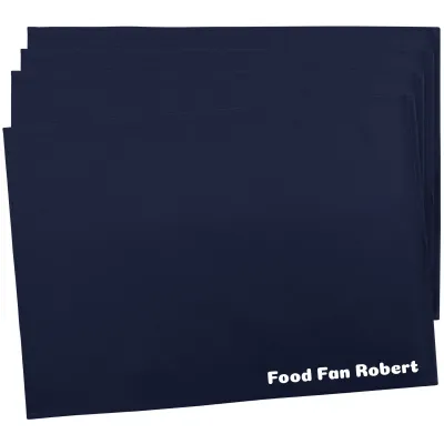 Pack of 4 (60cm x 40cm) - Navy Blue Cotton Fabric (Personalised with Text)