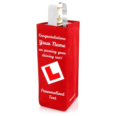 Regular (22cm x 10cm) with Learner Driver Design Red Mock Suede Polyester Fabric (Personalised with Text)