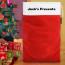 Personalised Christmas Sack in Red  Fleece Fabric Personalised with Text