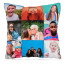 Photo Memory Cushion with many collage photos on a HappySnapGifts® Photo Cushion