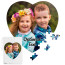 Personalised Jigsaw - Love Heart Designs 75 Pieces (19cm) (Personalised with Text) with Matching Photo Drawstring Bag