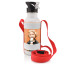Water Bottle Sling Double Elastic in Red and Black on Water Bottle