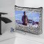 Mens Wash Bag Personalised Text &amp; Photo Being used in a Bathroom