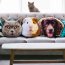 Cat Face Cushion with your Pets Full Colour Photo Print from HappySnapGifts®