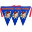 - 5 Metres with 12 Triangle Flags (28cm) with Thunder &amp; Wind Design Mock Suede Polyester Fabric (Personalised with Text)