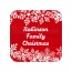 Square Shape - Snowflakes on Red Design (Personalised with Text)