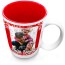 (XL 15oz  Red) - Snowflakes on Red Design with 2 Photos Printed Front &amp; Back (Personalised with Text)