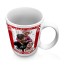 (10oz White) - Snowflakes on Red Design with 2 Photos Printed Front &amp; Back (Personalised with Text)