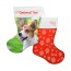 (25cm) Paws &amp; Bones Theme Red Soft Velvet Polyester Fabric (Personalised with Text)