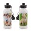 in White (600ml) with Screw Cap with 2 Photos Printed Front & Back (Personalised with Text)