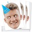 (Pack of 10) with Birthday Hat Theme (Blue) DIY + Elastics (10 of Same Faces) (Personalised with Text)