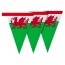 - 1 Metre with 8 Flags (20cm) with Wales Flag Design Mock Suede Polyester Fabric (Personalised with Text)