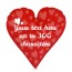 (25cm Heart) Red Soft Velvet Polyester Fabric (Personalised with Text)